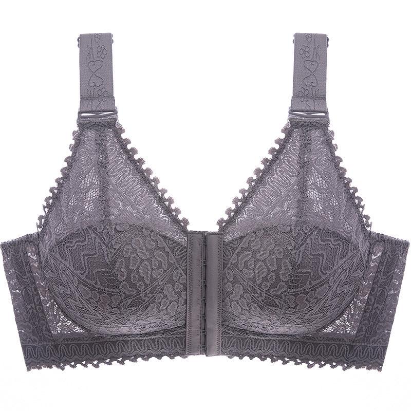 Plus Size Anti-Sag Adjustable Front Buckle Wirefree Bra for a Smaller Chest Look