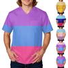 Men's Tie, Gradient Print Top | V,Neck With Pockets, Comfort Fit For ,Care & Daily Work