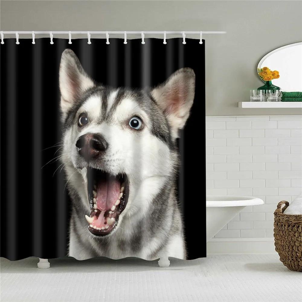 Wild Animals Bath Curtains Lion Leopard Cat Bathroom Decorative Shower Curtains Bathtub Decoration Bath Curtains