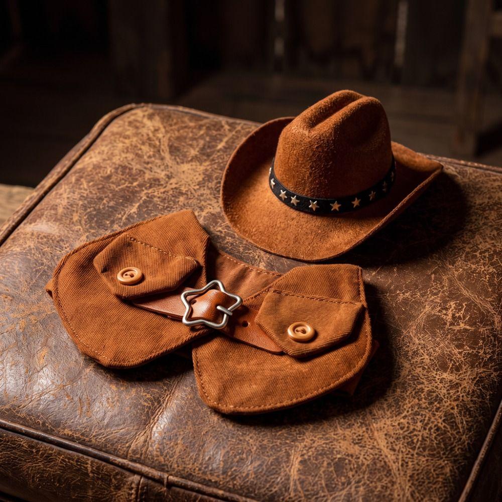 Dress-Up Puppy Vest Set Retro Pet Outfits Funny Dog Cowboy Costumes Cat
