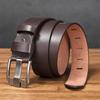 Men's Wide-Stitch Kangaroo Faux Leather Buckle Belt