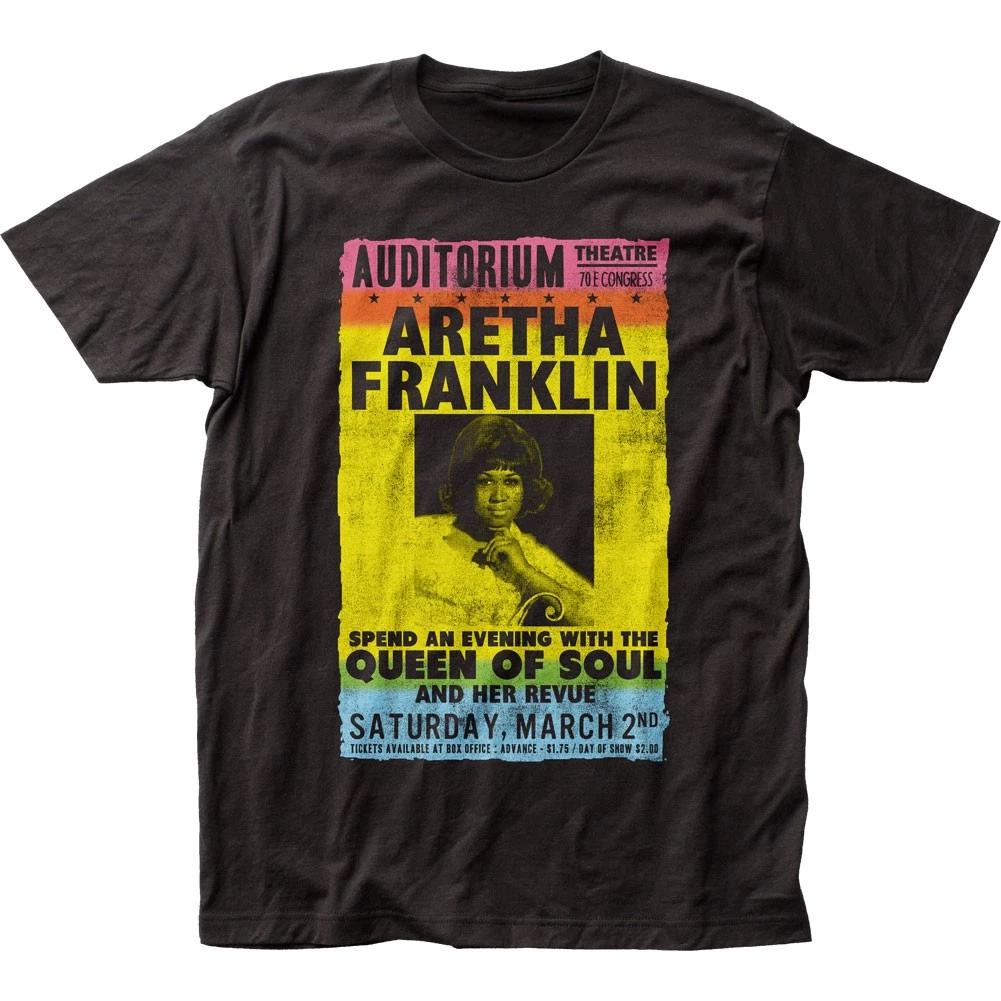 Aretha Franklin Tribute Poster Mens T Shirt Music Classic Soul Concert Tee Black L