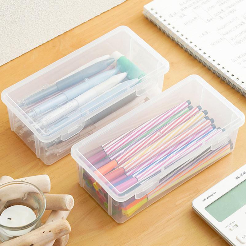 Fully Transparent Desk Organizer Box for Stationery and Sundries