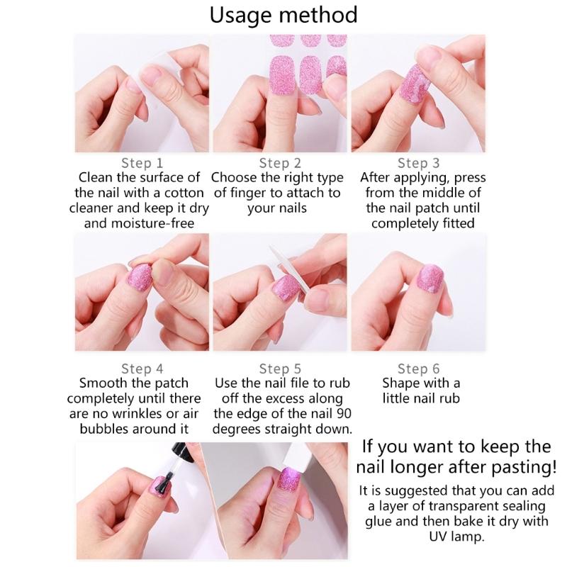 22Pcs Gel Nail Wraps Solid Color Nail Stickers No Light Needed Easy Application Manicure Nail Art for Wedding Party