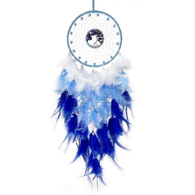 Ethnic Handmade Woven Dreamcatchers Wall Decorations Crystal Stone Tree Beads Feathered Wall Hangings Decors for Bedroom