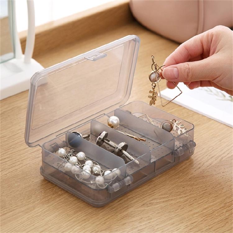Versatile Jewellery Sorting Box Travel Friendly Plastic Jewelry Box 2 Layer Container for Organizing Accessories