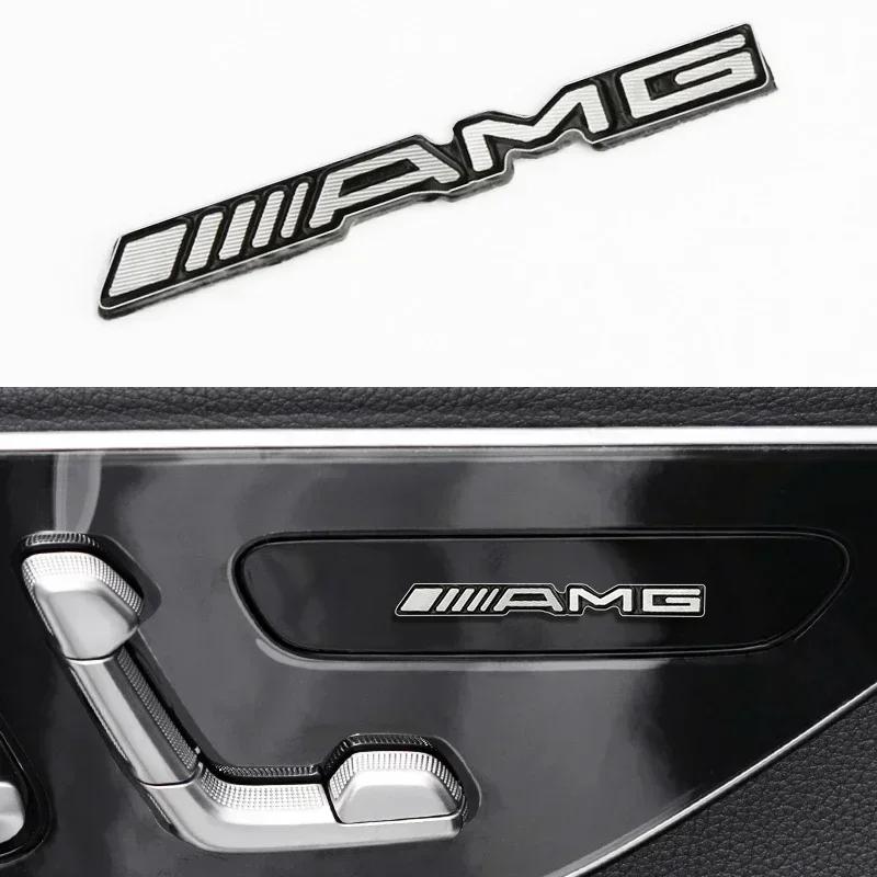 1pcs Letter Emblem Badge for Mercedes Benz AMG Interior Center Console Fob Logo Car Styling Accessory 3D Sticker for C E GLK GLA AVF9