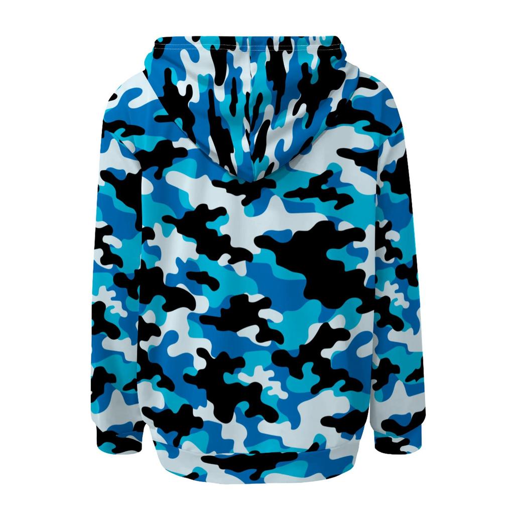 European & American Multi-color Camouflage Hoodie with Patch Pockets (H10552)
