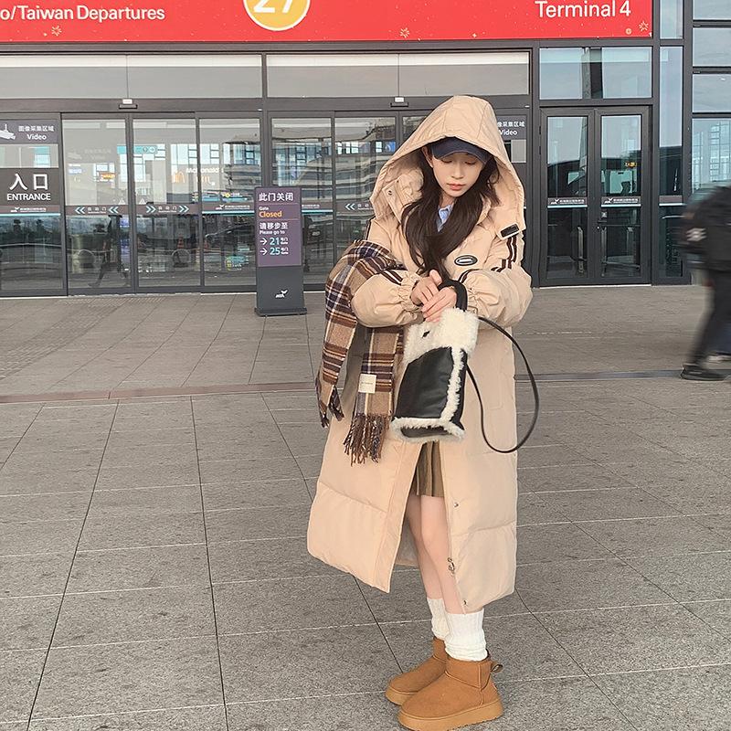 

New Winter Down Cotton Jacket Korean Version Loose Hooded Fashionable and Versatile Loose Cotton Jacket Thickened Warm Cotton Jacket M