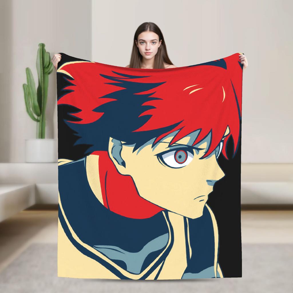 Isagi Yoichi Blue Lock  Blanket Multiple Sizes Soft Fuzzy Plush Manga Throw Blankets for Sofa Couch and Bed