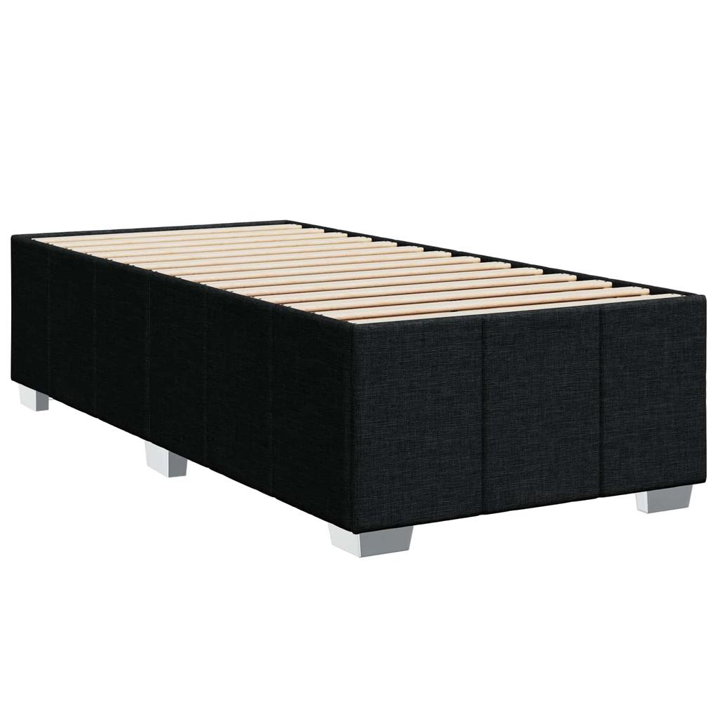 LED Boxspring Bed with Mattress Black 80 X 200 Cm Fabric