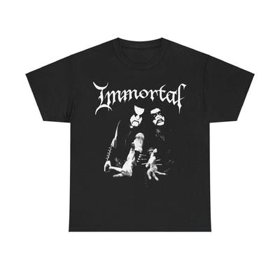 230 Gsm 100% Cotton Immortal T Shirt Abbath Demonaz Emperor Bathory Dimmu Borgir Satyricon Gorgoroth Marduk Dissection Unisex Heavy Cotton T Shirt