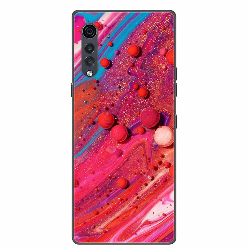 For LG Velvet Luxury Phone Case Black Soft Silicone TPU Back Cover for LGVelvet 5G Funda LMG910EMW Protector Capa Cartoon Coque
