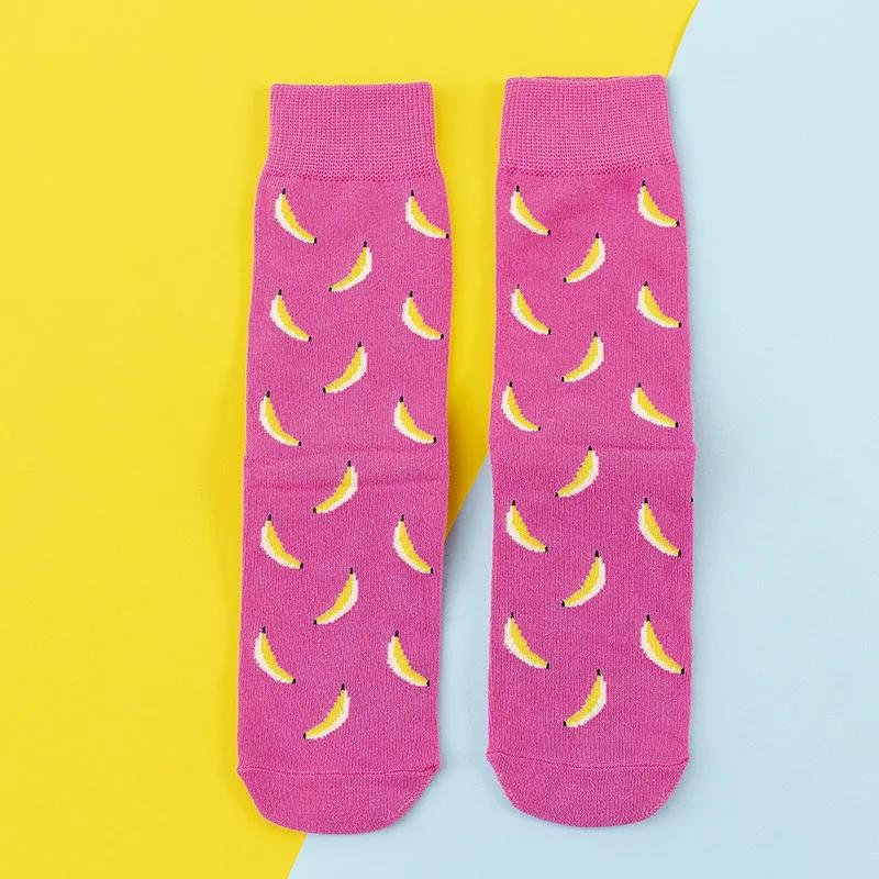 Women Socks Funny Cute Cartoon Fruits Banana Avocado Lemon Egg Cookie Donuts Food Happy Japanese Harajuku skateboard Socks