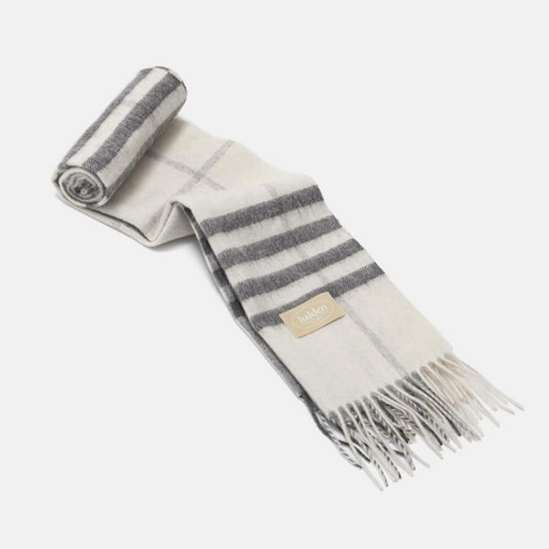 Halden Wool Classic Check Muffler (M008_ivory)
