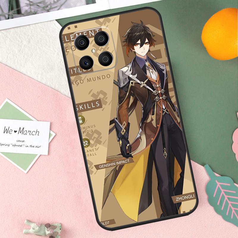 Zhongli Genshin Impact Case For Honor 90 50 70 Lite X9b X9a X8b X8a X8 X9 X9c Honor 200 Pro Magic 7 5 6 Lite Cover