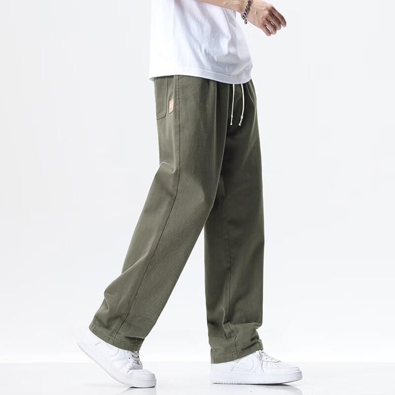 VUUG Men's Loose Straight Leg Cotton Cargo Pants
