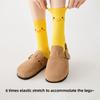 Cute Cartoon Yellow Duck Girls' Mid-length Summer/autumn Sports Odor-proof Sweat-absorbing Anime-style Yellow Long Stockings