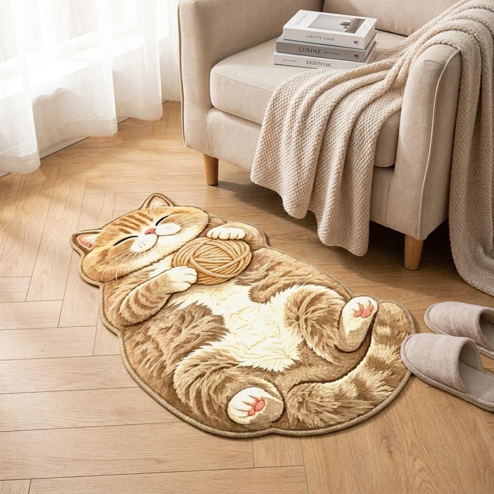 2D Home Decor Carpet Anti-fouling Cartoon Carpet Soft Cat-Shaped Area Rug  Bedrooms