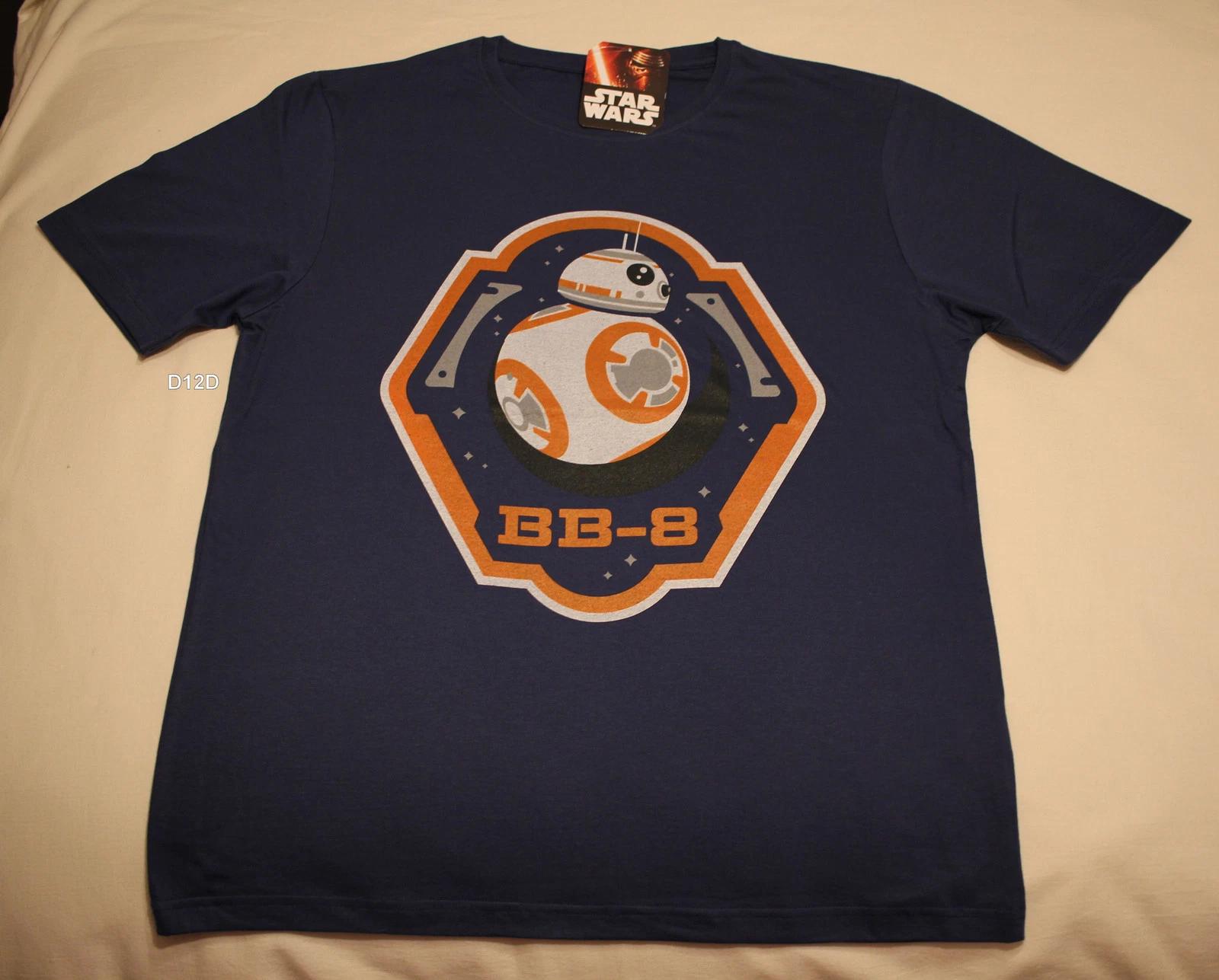 Star Wars BB-8 BB8 Mens Dark Blue Printed Short Sleeve T Shirt Size XXL New S