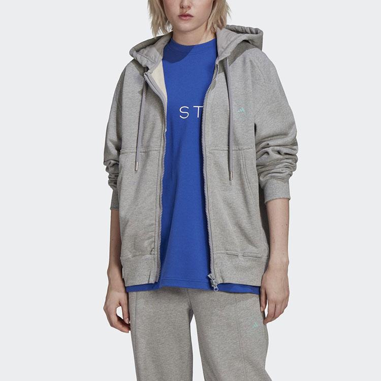 Adidas X Stella McCartney Hooded Zip-Up Long Sleeve Sweatshirt Jacket Women Outerwear Medium-Hemp-Grey HA8966