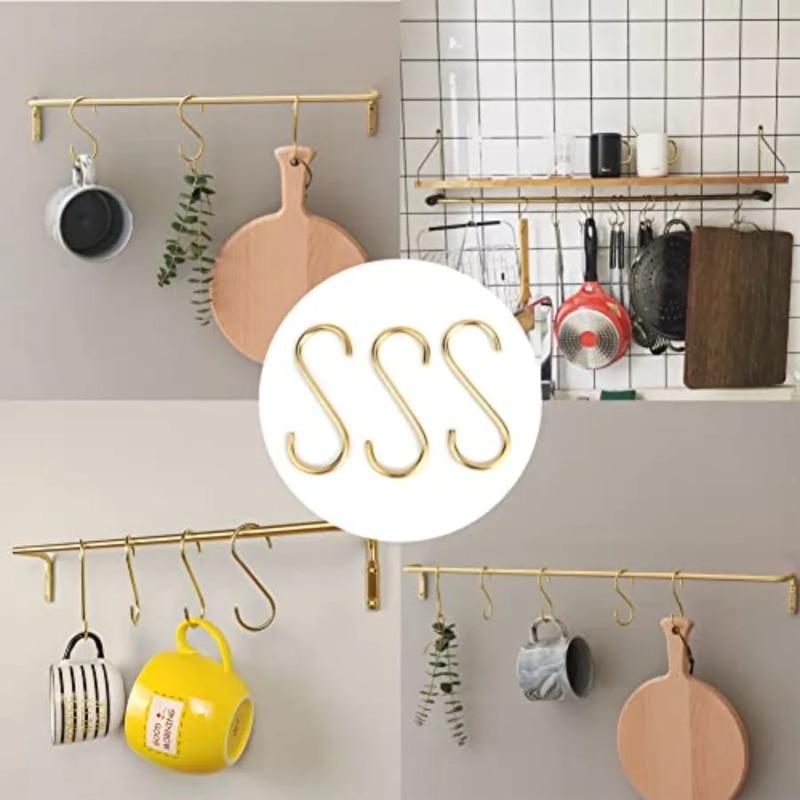 Ganci Acciaio Inossidabile a Forma di S, Ganci Appendioggetti Multiuso per Casa, Ganci Organizzatori per Cucina, Bagno, Armadio, Organizzazione Casa