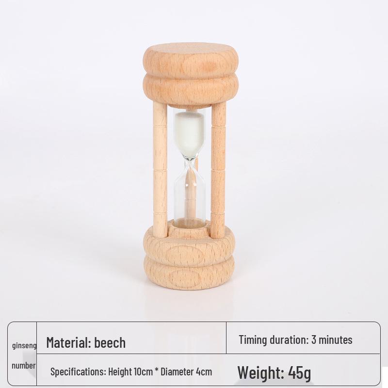 Creative Wooden 3-Minute Hourglass Ornament - Small Craft Gift