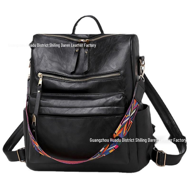 Retro PU Women's Backpack - 2022 European and American Style