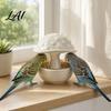 Corrosion Resistant Bird Feeder Resin Mushroom Feeder Spill Proof No Mess Cage