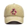 Cartoon Washed Lotso Print Baseball Cap Men Women Vintage Kpop Snapback Cap Adjustable Breathable Trucker Hat Sunscreen Hat