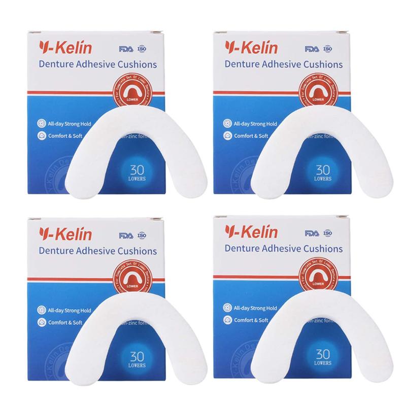 Y-Kelin Lower Denture Adhesive Cushion 60 Pads Strip (Pack Of 2)
