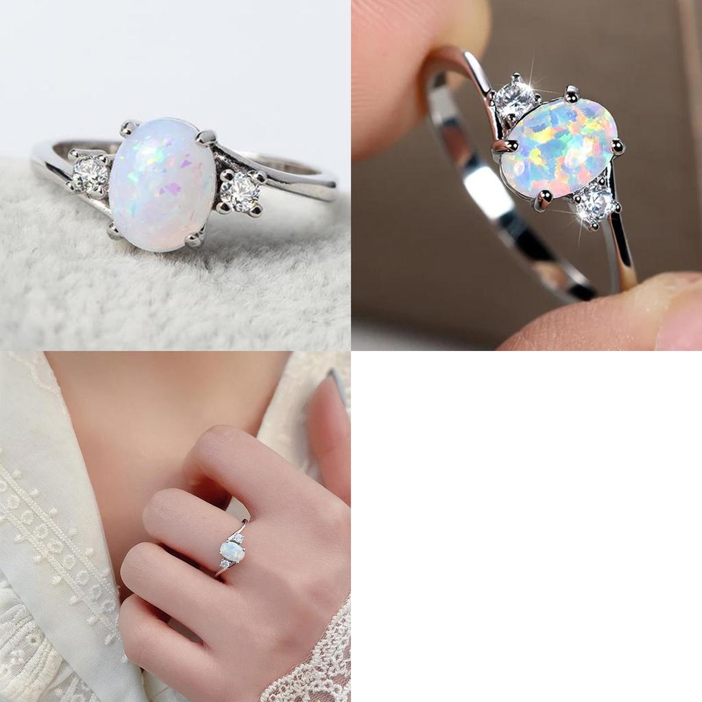 Elegant Alloy Geometric Ring For Women 2024 Spring Fashion In White Purple Green Blue Pink