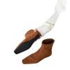 Low-heeled suede short boots temperament thin boots 2025 autumn and winter new French short boots Korean version splicing square socks boots