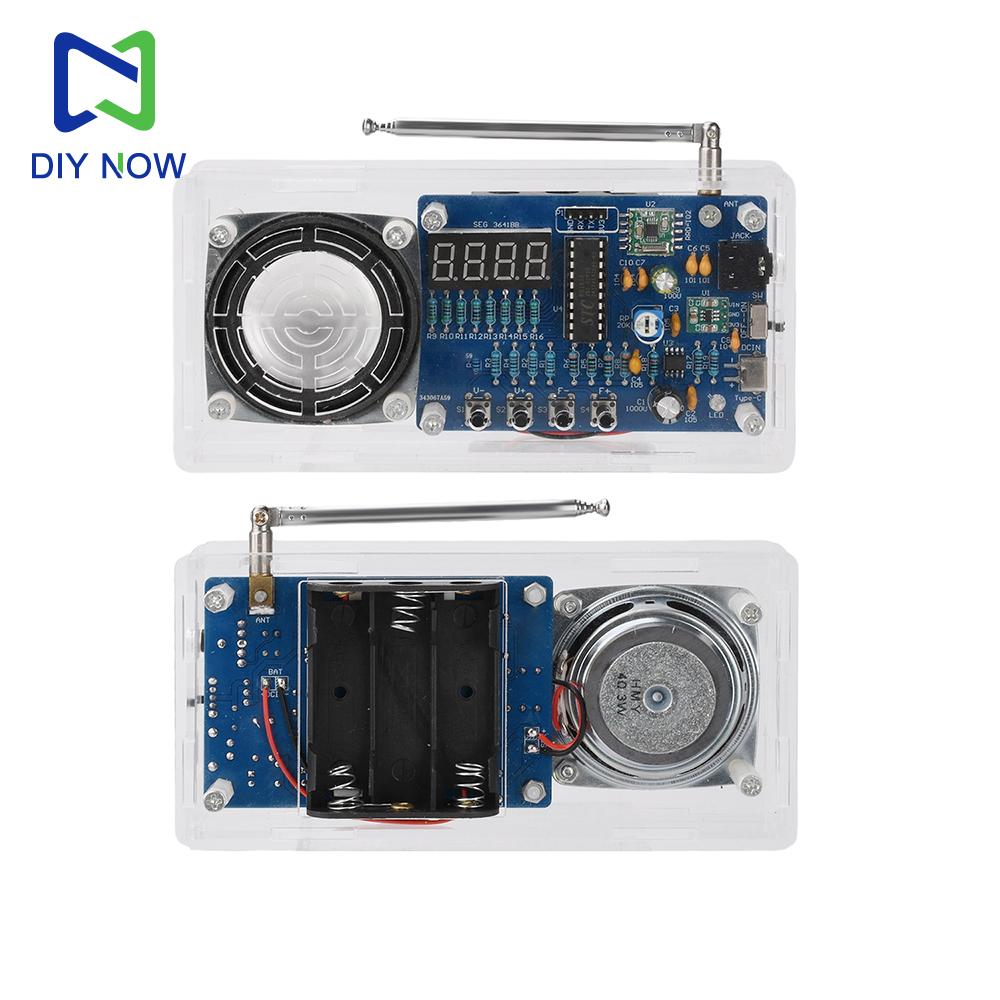 Electronic FM Radio Kit Digital Display Radio DIY Kit 87.5-108MHz Hand-Soldered Kit Type-C Microcontroller Mono 3~5W