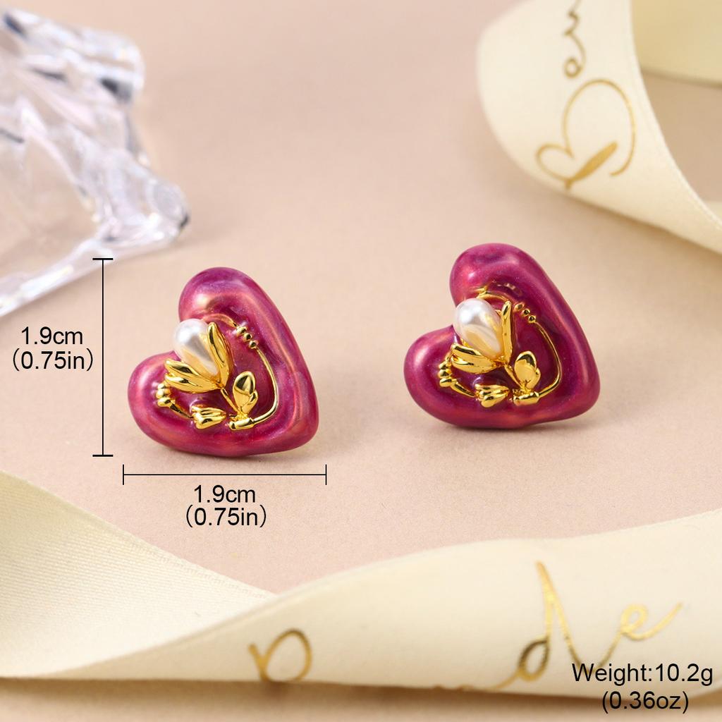 Mori Small Oil Drop Pearl Flower Earrings Small Fresh and Sweet Butterfly Love Earrings Super Fairy High-end Stud Earrings