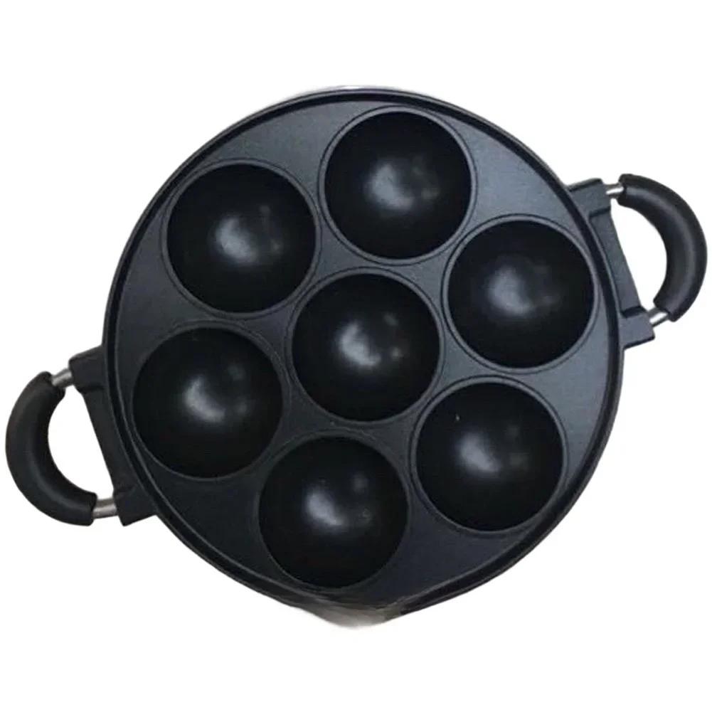 

1 Set Pot With Glass Lid Kitchen Cooking Frying Pan 39*28*5.5cm Aluminum Alloy Takoyaki Pan 7Hole 12Hole 19Hole Grill Pan