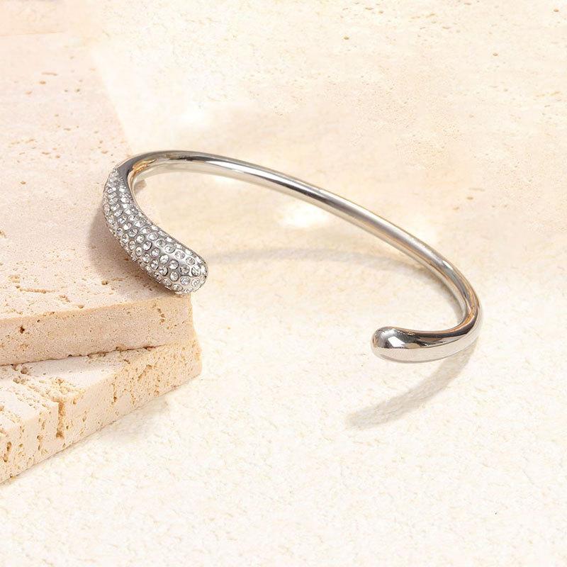 Super Flash Full Diamond Pearl Opening Bracelet Fashionable Versatile Bracelet High-End Women'S Light Luxury Niche Jewelry