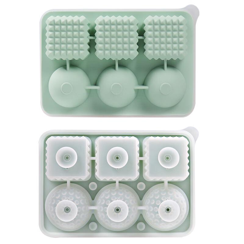 6-Grid Silicone Prism Ice Cube Tray зелёный