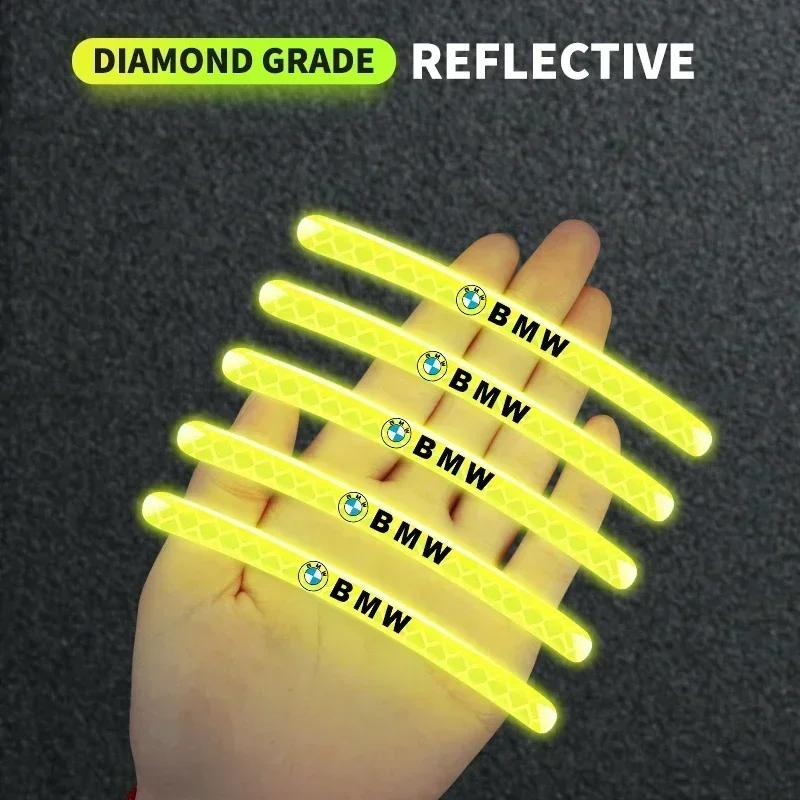 Car Bike Motorcycle Wheel Hub Reflective Stickers For BMW 13 5 Series F20 F21 F22 E87 E88 E90 E60 G30 E84 F10 F30 M X1 X3 X4 GT