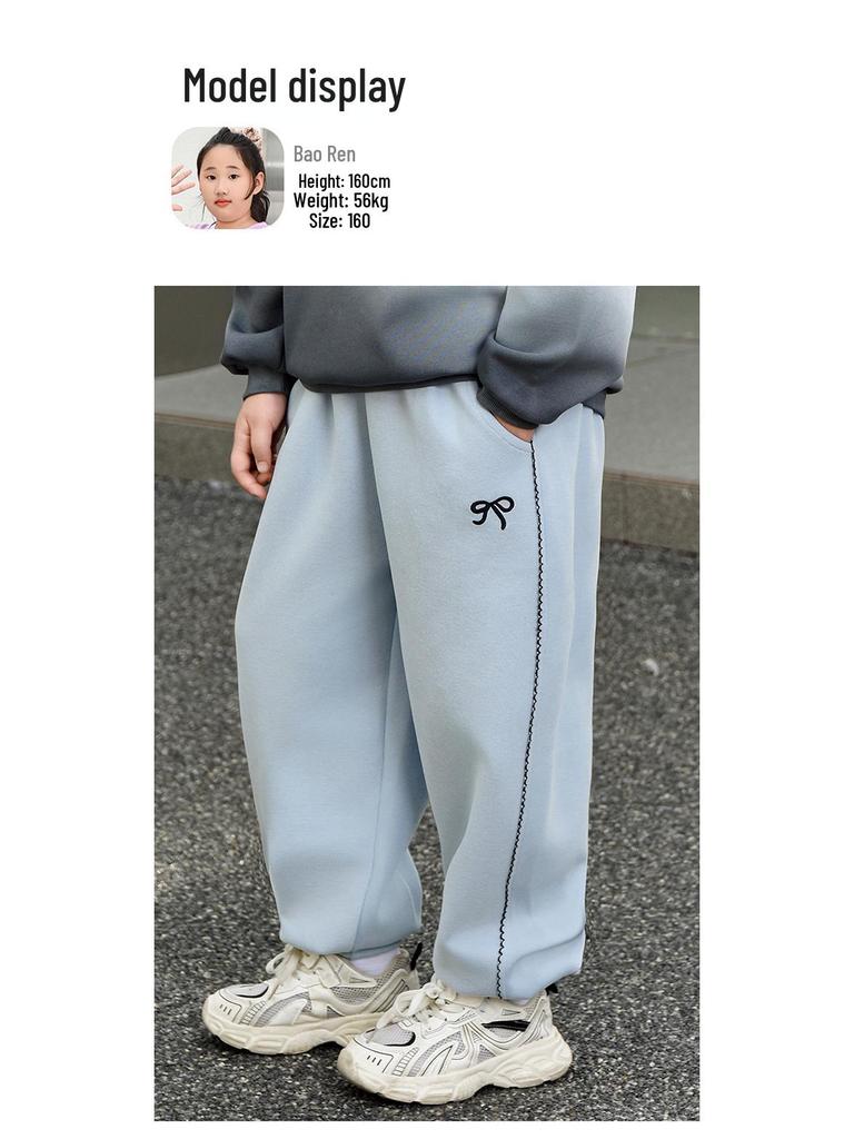 Plus Size Loose Fit Pants for Girls 8-15 Years, Spring/Autumn, Sports Casual Long Pants