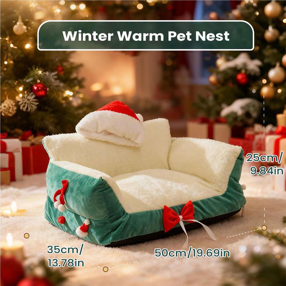 

Small Cat Bed Washable Non-Slip Winter Nest Pet Supplies Cozy Pet Nest For Animal Indoor Living Room Bedroom Balcony Apartment S