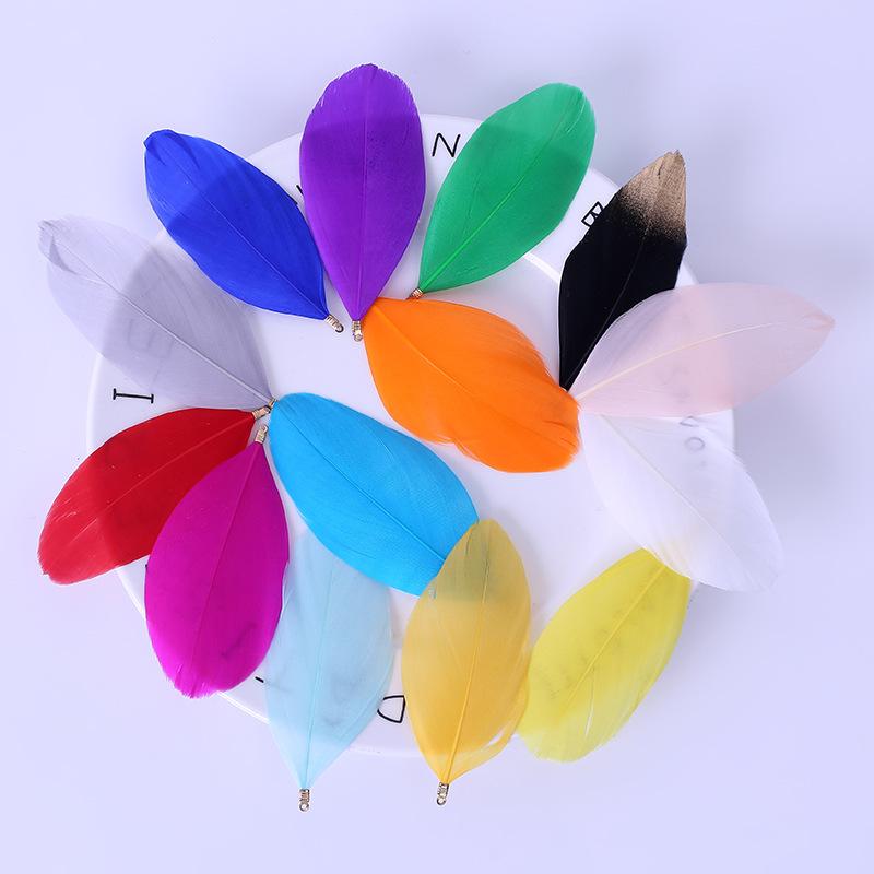 50Pcsdiy Jewelry Accessories Feather Big Floating Metal Clip Feather Swan Hair Jewelry Clothing Accessories Materials