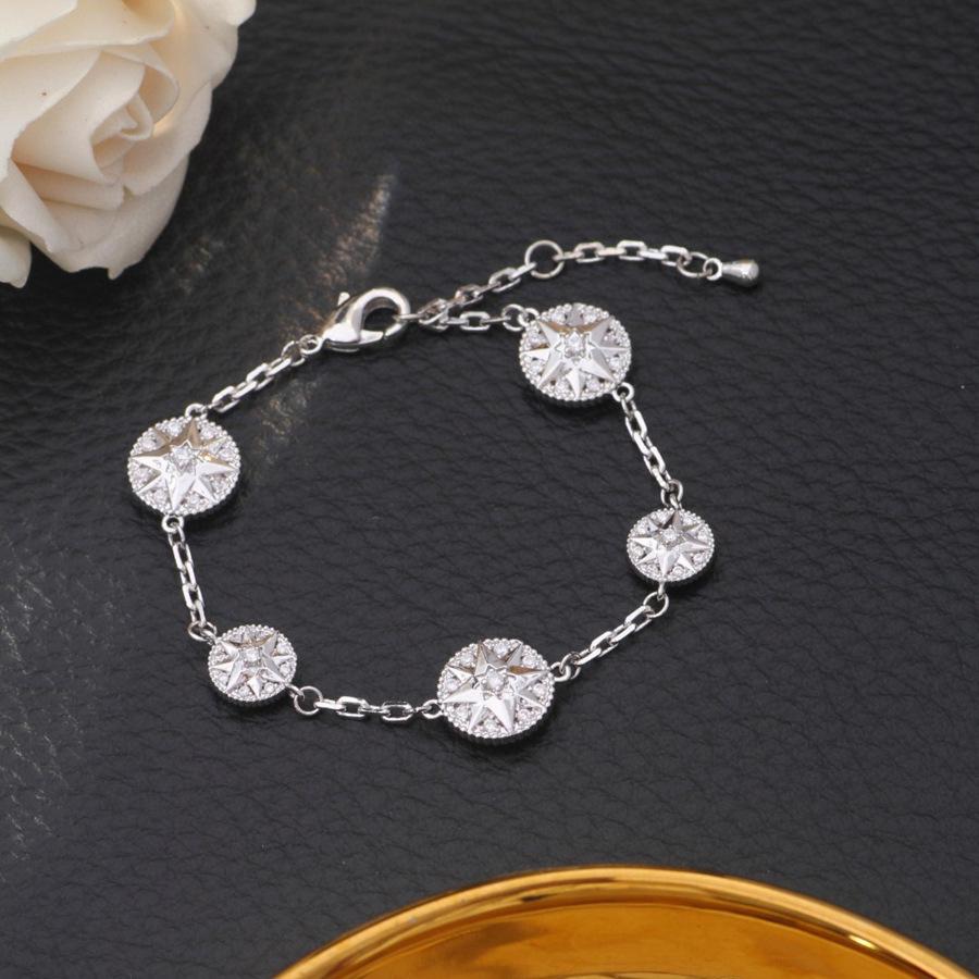 

Циркон круглый кулон-звезда браслет личность темперамент браслет универсальный нишевый простой универсальный ювелирный