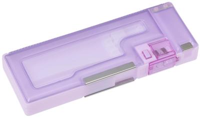 Raymay Fujii Capaletto Pencil FB1390V Case, Box-Shaped, 3-Pocket, Clear/Violet,