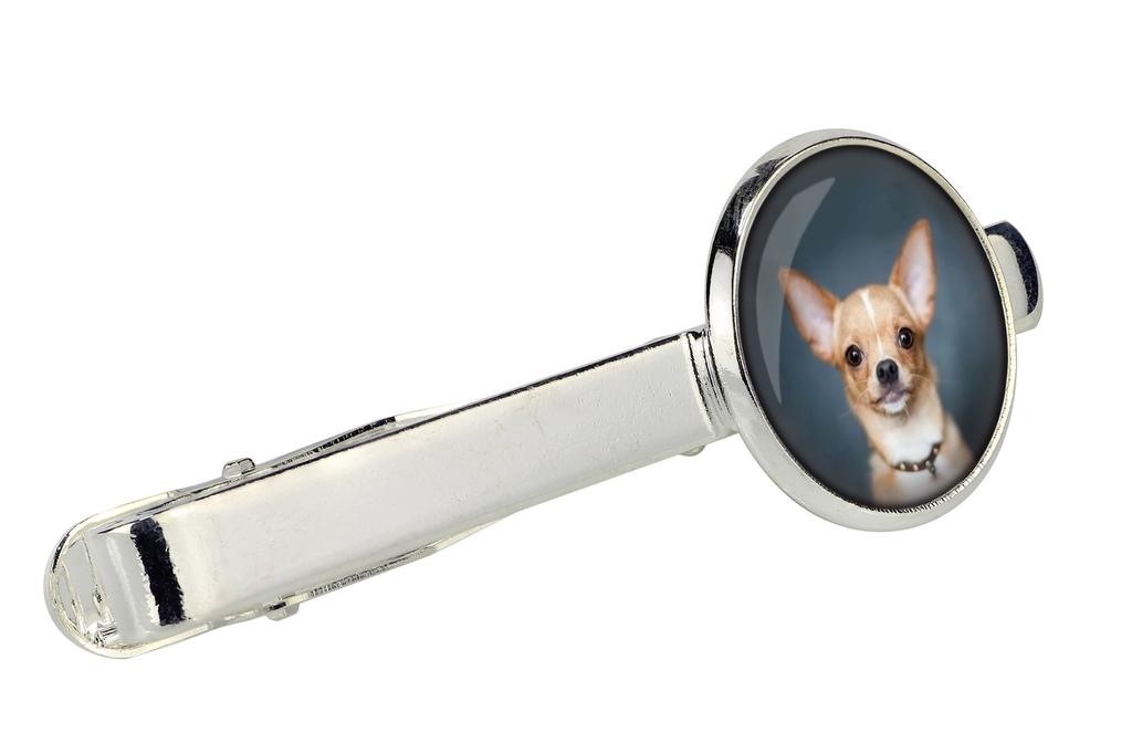 Chihuahua short-haired, Chihuahua smooth - cufflinks and tie with your photo, a suit decoration, men's jewelry from the Art-Dog brand.