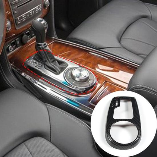 Carbon Fiber ABS Central Gearbox Panel Cover Trim For 2013-2018 Infiniti QX80