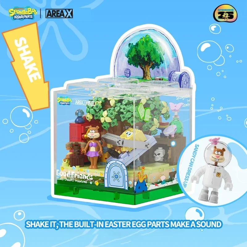 Spongebob Building Blocks Pineapple House Restaurant Anchor House Tree House Room Model Bricks Desktop Ornaments Kids Toys Gift