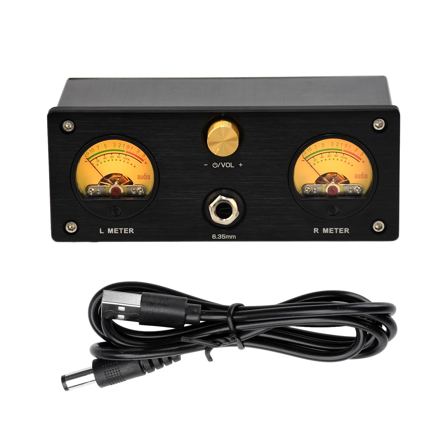 

Xz-U6Pro VU Meter Headphone Amplifier Combo HiFi Audio Stereo Amp with Linear Regulated Power Supply for Crystal Clear Sound чорний