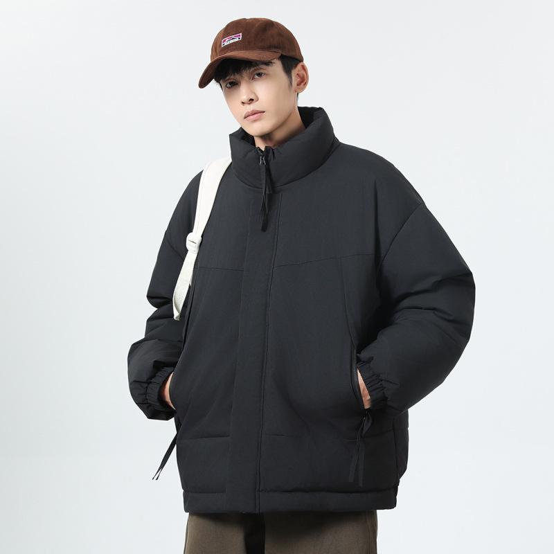 

Men s Winter Fleece-Lined Stand Collar Cotton Jacket XL чорний
