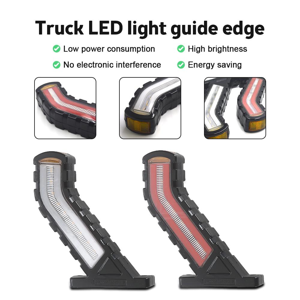 2Pcs LED Side Marker Lights Flowing Turn Signals Lamp Universal For Cars SUV Vans Lorry Rvs Bus Boat Trailer Truck Pickup 24V